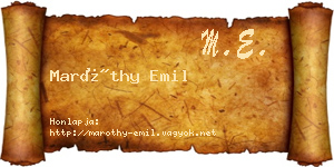 Maróthy Emil névjegykártya