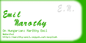 emil marothy business card