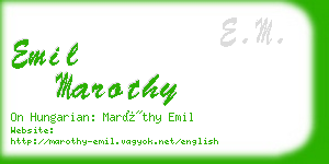 emil marothy business card